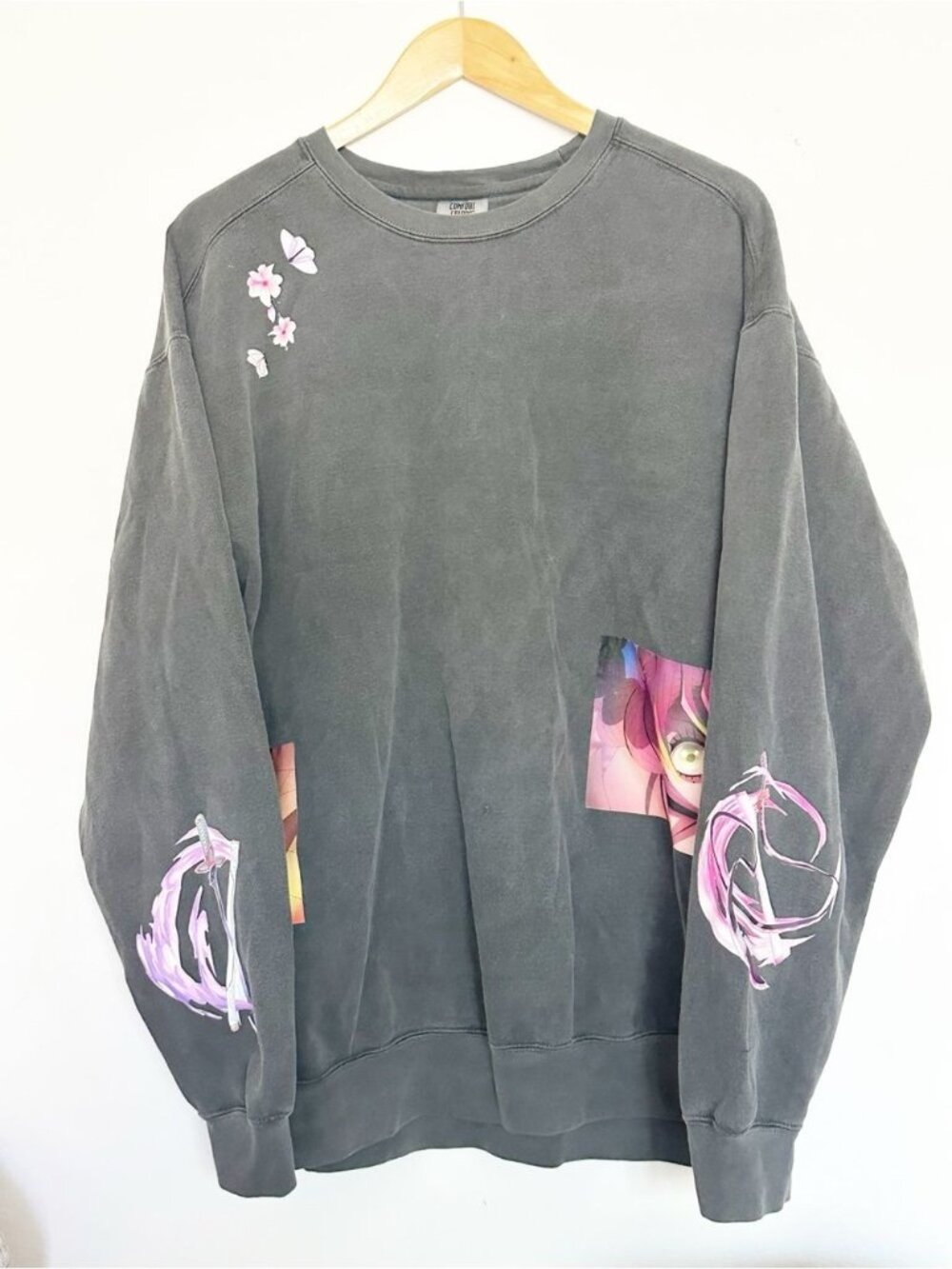 Demon Slayer Comfort Colors Black Crewneck Sweatshirt Unisex Size XL
